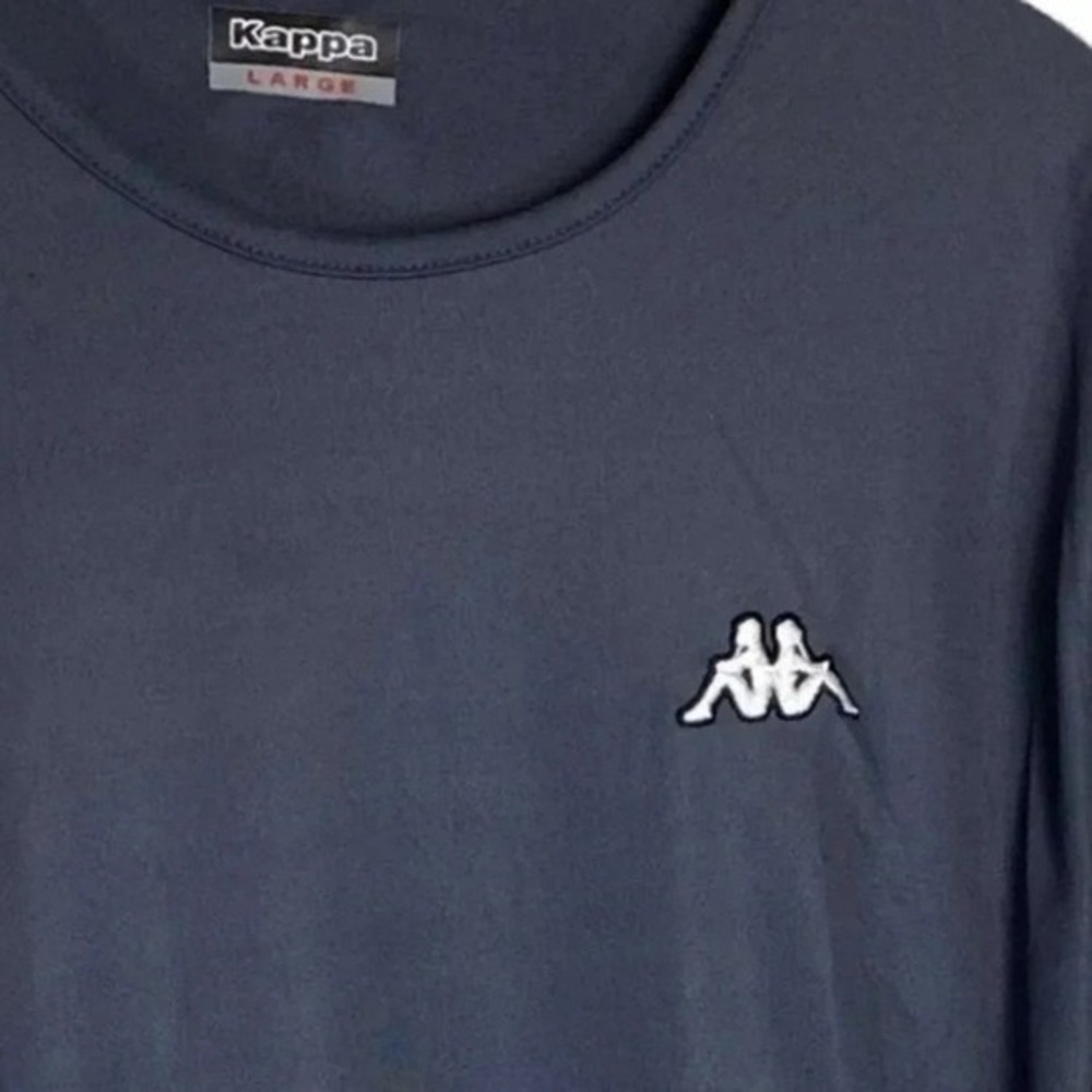 Y2K Kappa Long Sleeve Athletic T-Shirt Gray Polyester Crew‎ Neck Men's Large